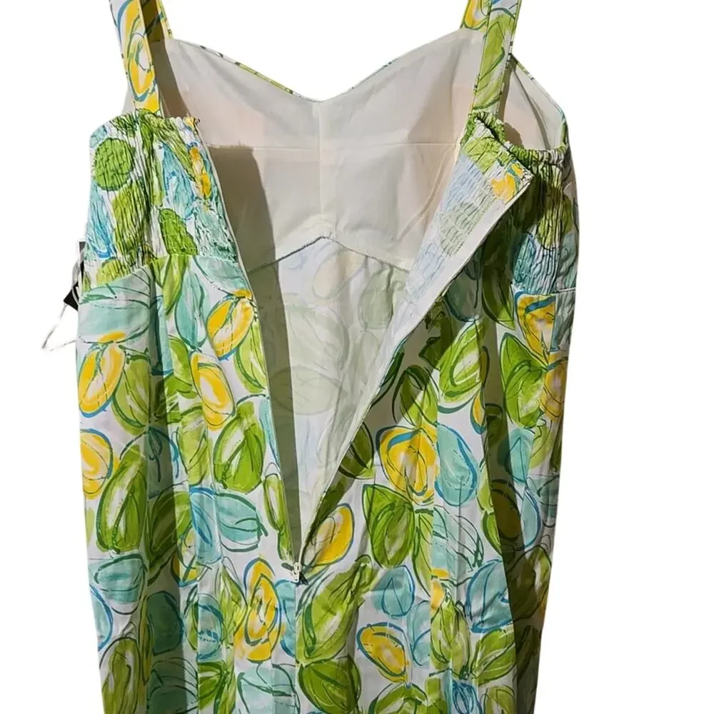 NWT Madison Leigh 18W Green/Blue Floral Sundress [0132] - Picture 7 of 11